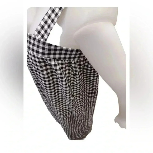 Zanzea Black & White Checkered Overall Dress Size  Large - Picture 5 of 9